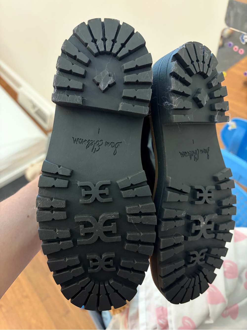 Kids Black Lug-Sole Boots